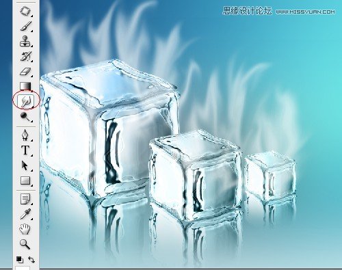 Photoshop滤镜制作出清凉的冰块效果40