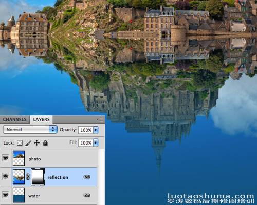 PhotoShop制作一个真实的水面倒影场景效果教程5