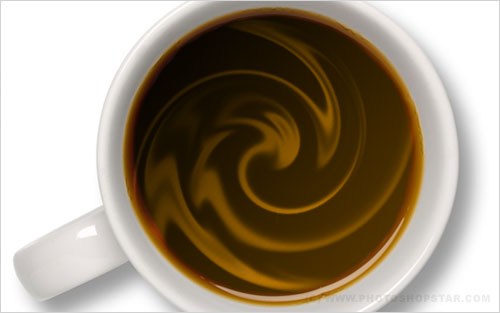 Photoshop滤镜制作咖啡搅拌时的漩涡效果1