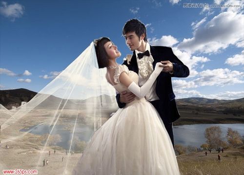 Photoshop通道工具给婚纱照片抠图14