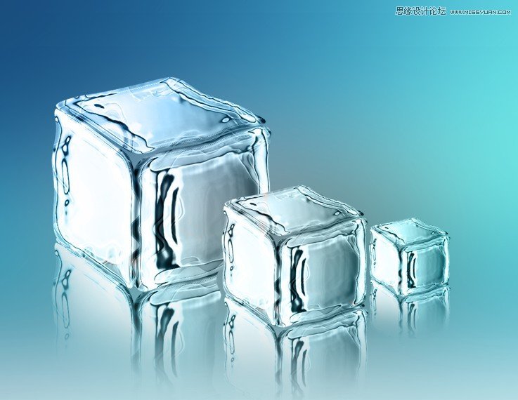 Photoshop滤镜制作出清凉的冰块效果37