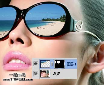 PS为美女太阳眼镜添加镜面反射风景效果教程6