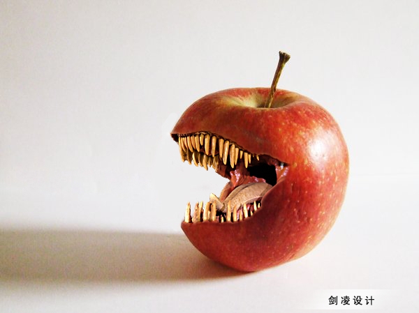 ps合成恐怖怪兽苹果1
