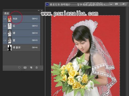 Photoshop使用通道快速抠出穿婚纱的新娘7