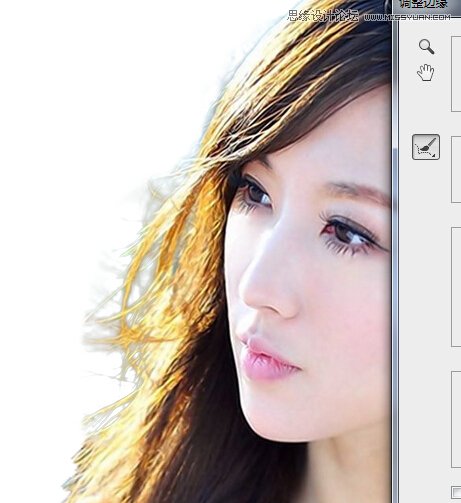 Photoshop简单的方法给美女人像扣头发丝8
