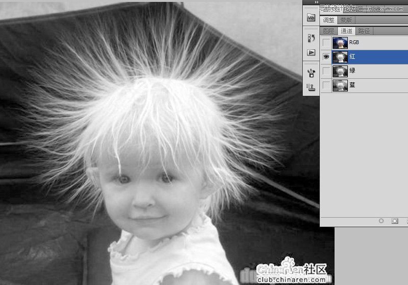 Photoshop通过计算和通道给白发儿童抠图4