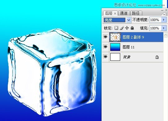 Photoshop滤镜制作出清凉的冰块效果32