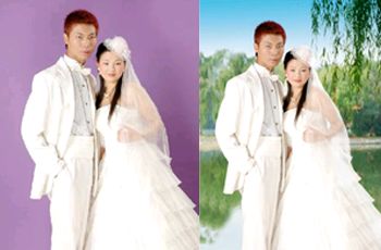 PhotoShop简单抠白色婚纱及换背景的方法1