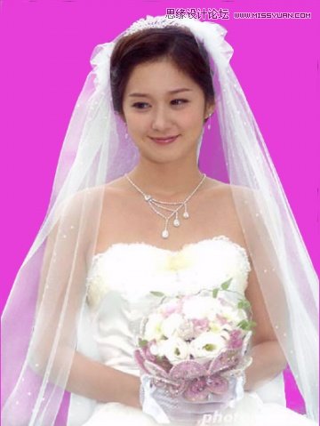 Photoshop使用通道抠出透明婚纱的新娘2