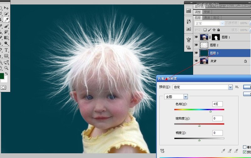 Photoshop通过计算和通道给白发儿童抠图16