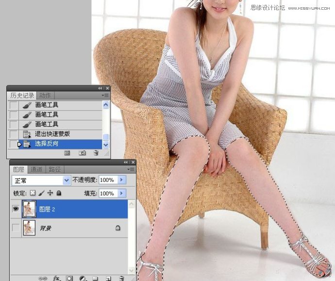 Photoshop人物腿部修饰之美女美腿的制作28
