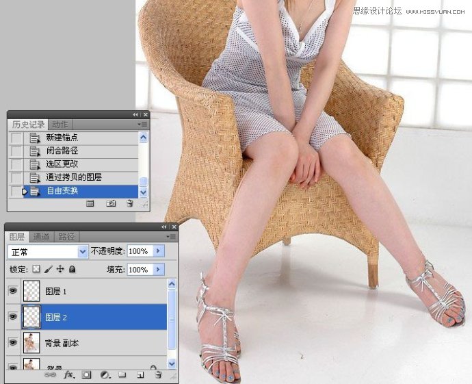 Photoshop人物腿部修饰之美女美腿的制作13