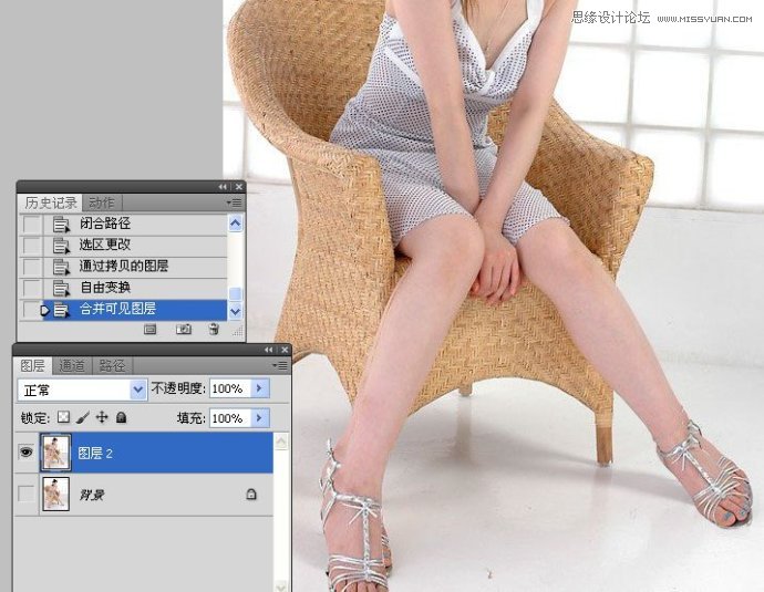 Photoshop人物腿部修饰之美女美腿的制作15