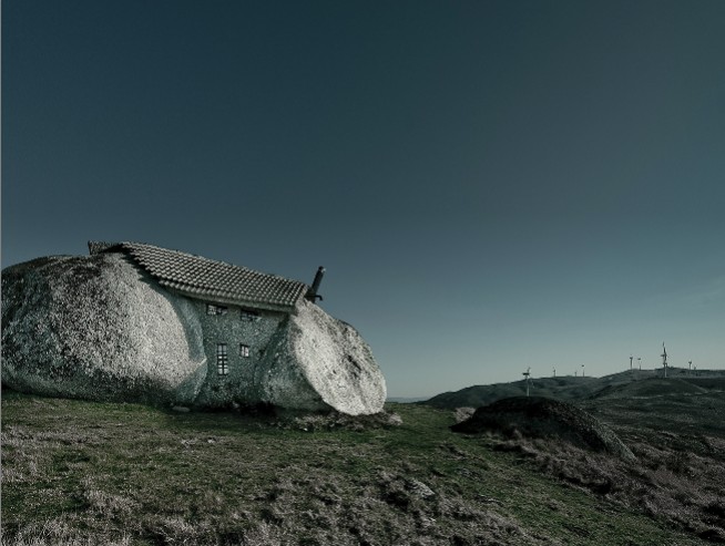 创建一幅超现实石屋风景照片5