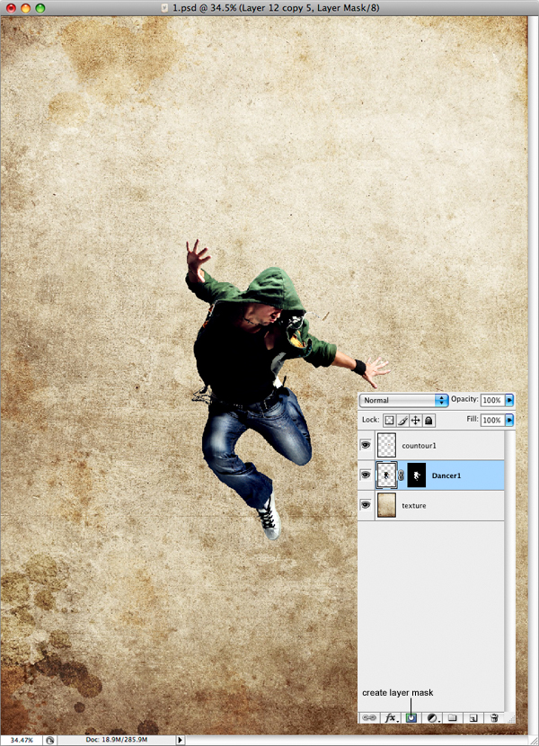 Photoshop设计创意的舞者插画海报教程5