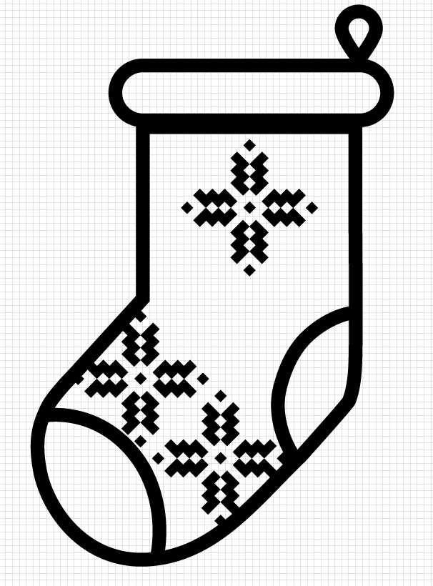 如何制作圣诞袜SVG图标8