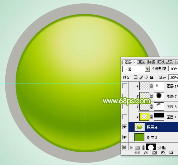 Photoshop制作一个漂亮的绿色水晶球10