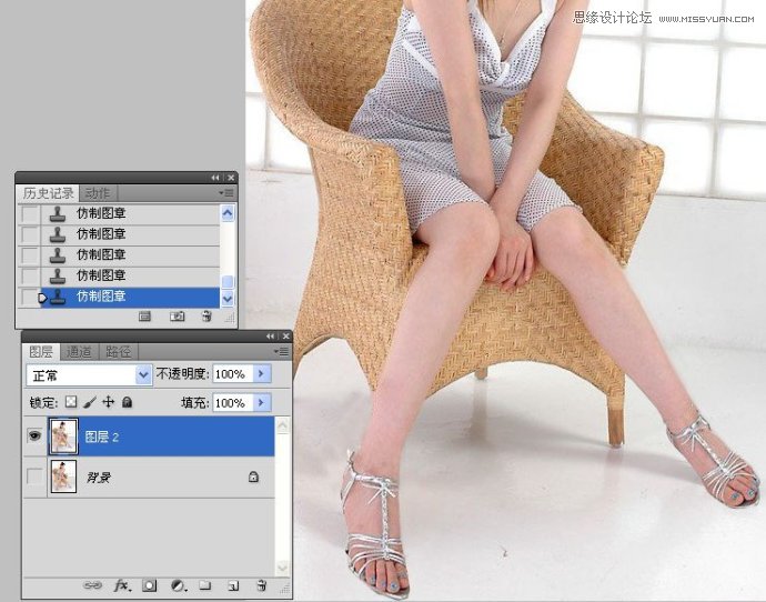 Photoshop人物腿部修饰之美女美腿的制作25