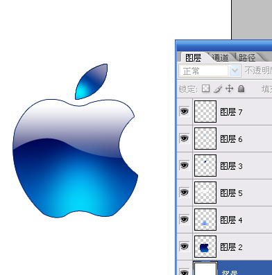 Photoshop绘制一个水晶苹果标志12