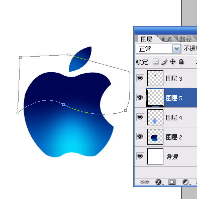 Photoshop绘制一个水晶苹果标志7