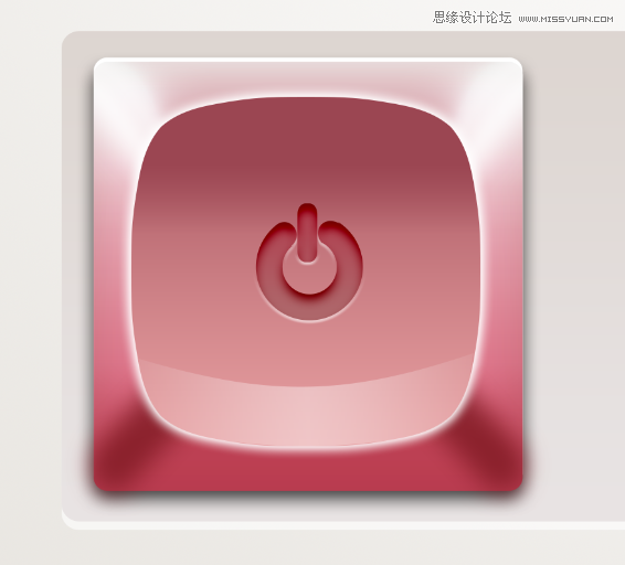 Photoshop制作粉色质感的播放器按钮33