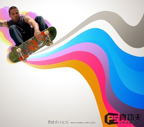 Photoshop制作欧美的滑板海报41