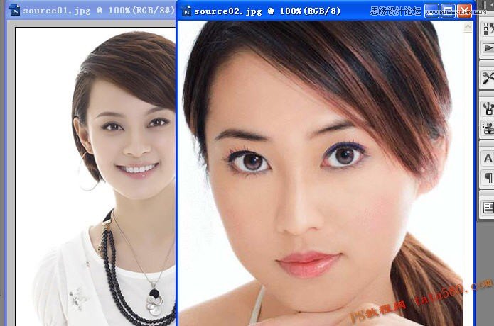 Photoshop给两张美女照片完美的换脸处理4