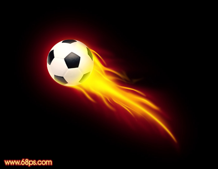 Photoshop给足球加上绚丽的动感火焰1
