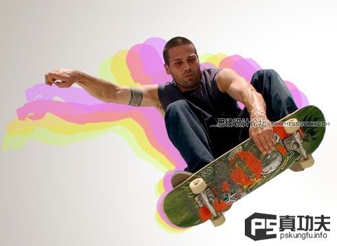 Photoshop制作欧美的滑板海报16
