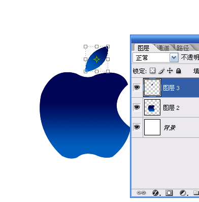 Photoshop绘制一个水晶苹果标志4