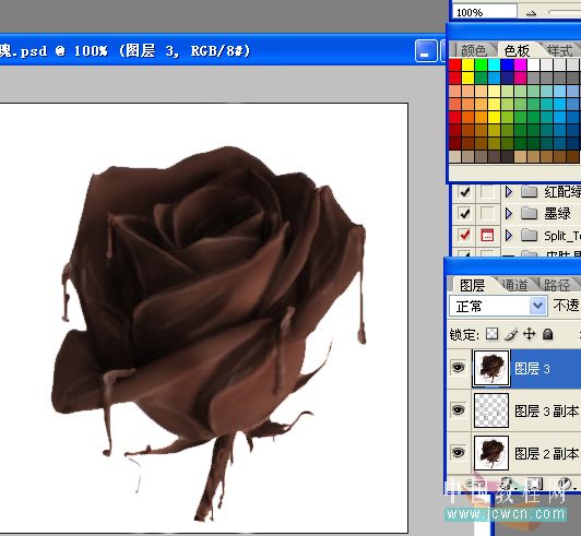 Photoshop制作诱人巧克力玫瑰9