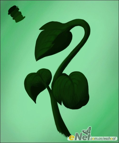 Photoshop制作青翠欲滴的绿色植物7