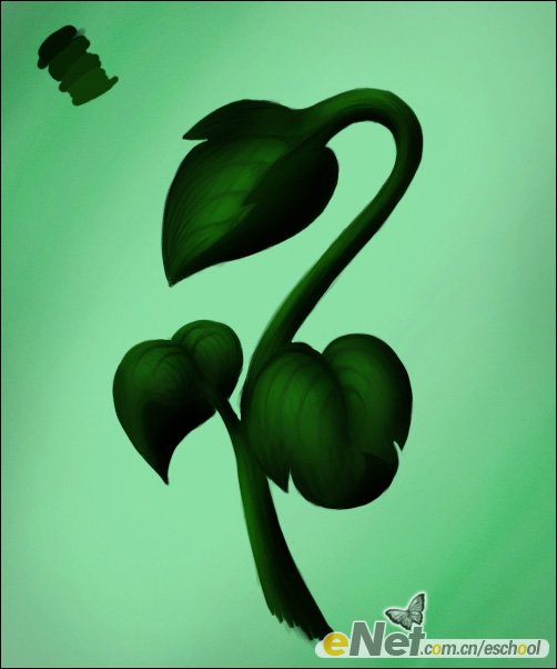 Photoshop制作青翠欲滴的绿色植物10