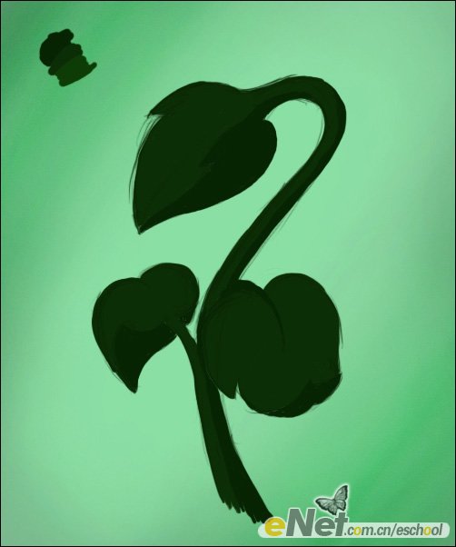 Photoshop制作青翠欲滴的绿色植物4