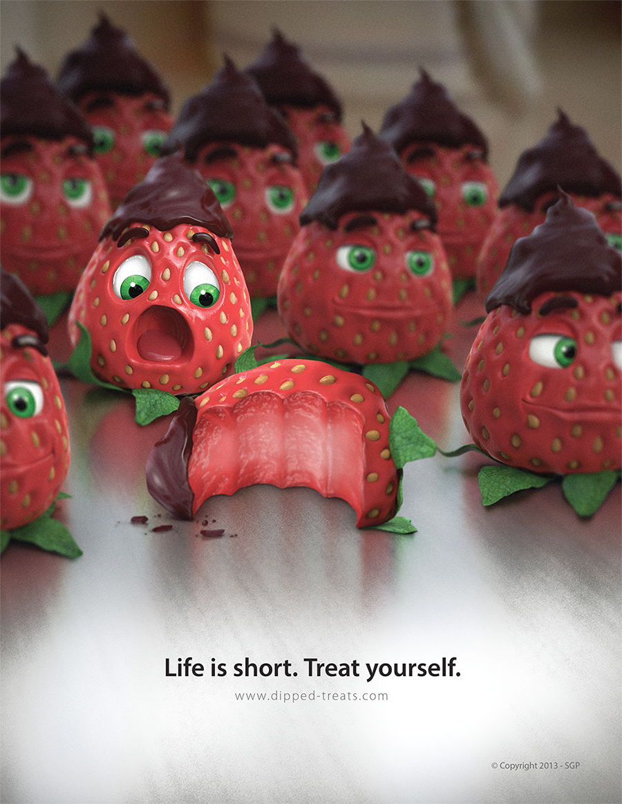 PhotoShop另类创意草莓甜点3D平面广告设计制作教程1