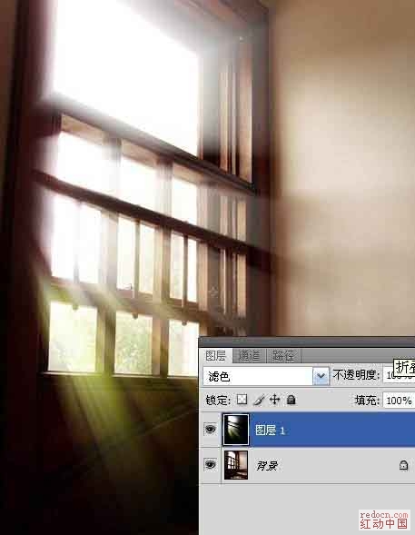 Photoshop为窗户照片加上柔和的透射光线11