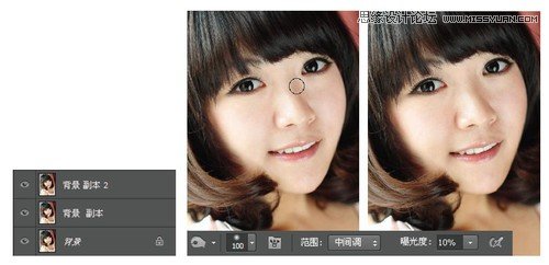 Photoshop中的液化命令为美女人物瘦脸4