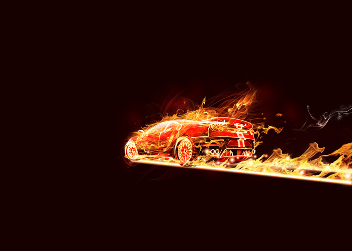 Photoshop打造超酷的火焰汽车教程1