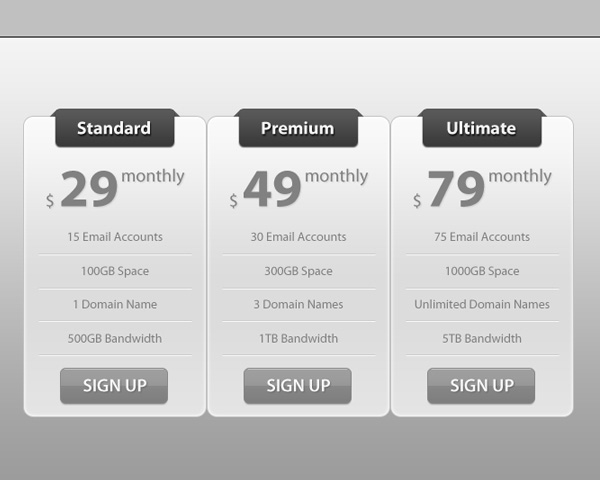 用photoshop设计一个简约漂亮的定价表27