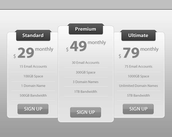 用photoshop设计一个简约漂亮的定价表28