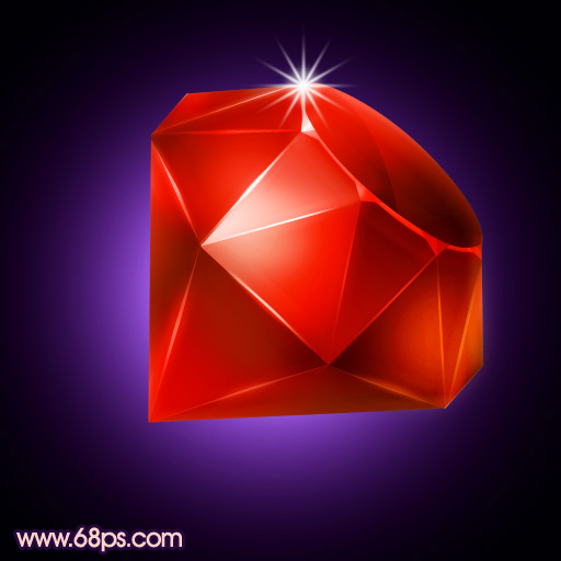 Photoshop制作一颗漂亮的红色钻石1