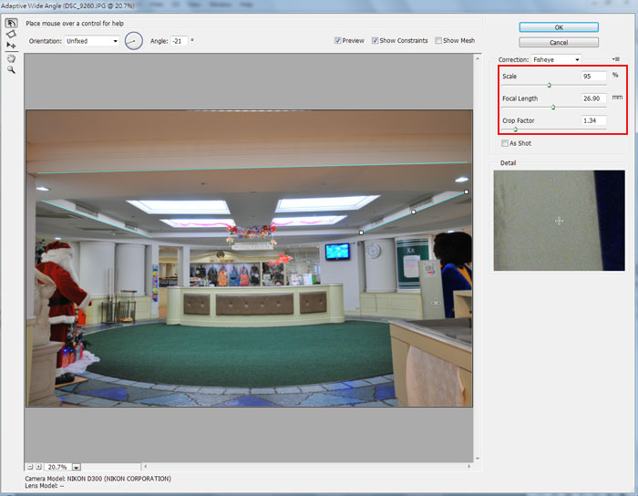 Photoshop CS6 新功能－AdaptiveWideAngle修正球面变型4