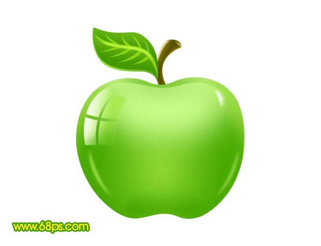 Photoshop制作一个简单的绿色水晶苹果1
