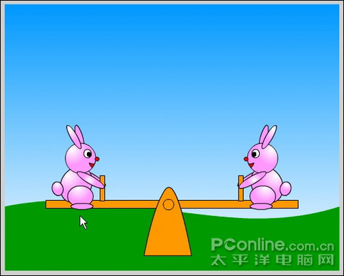Flash设计制作可爱的小兔子跷跷板动画实例教程24