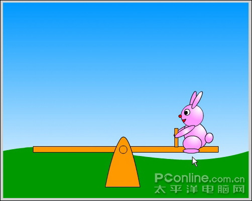 Flash设计制作可爱的小兔子跷跷板动画实例教程23