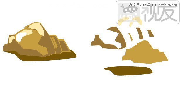 Flash设计绘制具有卡通风格的石头和山脉实例教程7