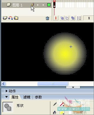 Flash制作形状补间制作摇曳烛光1