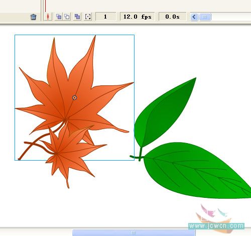 Flash鼠绘技巧教你制作红绿色的树叶10
