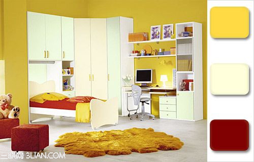 红橙黄的温情卧室10