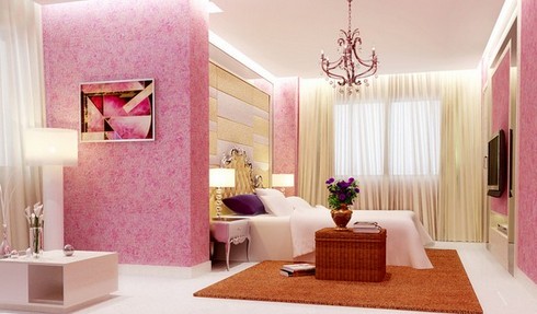 婚房卧室颜色搭配 粉色婚房搭配2